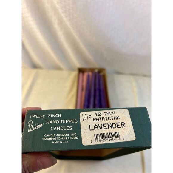 10 Patrician Lavender and Pink Tapered 12" Candles in Box USA NEW - Picture 4 of 4